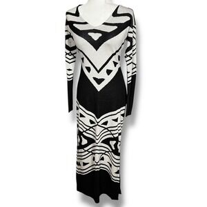 Free People Bauhaus Maxi Sweater Dress XS Boho Eclectic Indie Cozycore Artsy